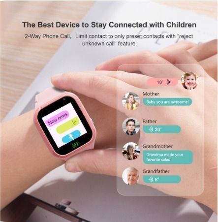 Girls Boy Full Touch WIFI 4G Phone Kids Smart Watch Video Call SOS