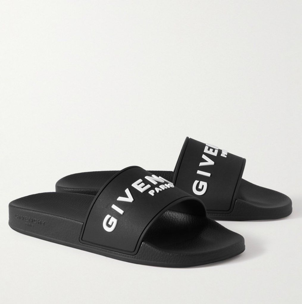 Givenchy logo rubber slides sales