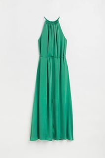 Green halterneck dress