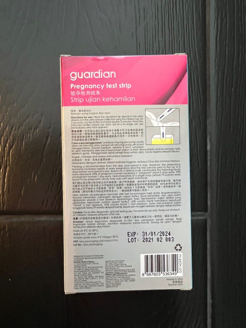 Guardian pregnancy test kit, Babies & Kids, Maternity Care on Carousell