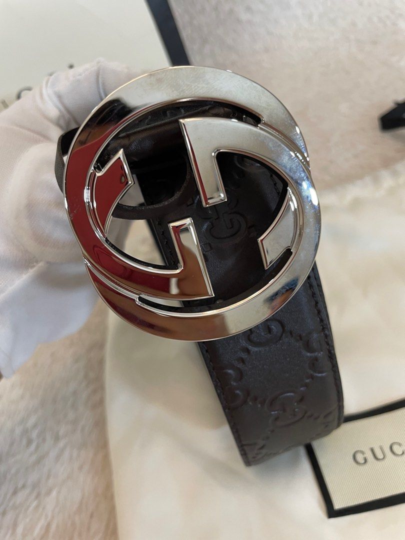 Gucci Belt with silver buckle with receipt