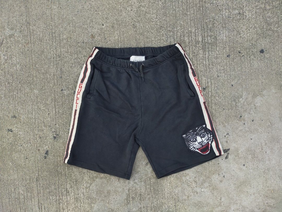 Gucci Tiger track shorts black Men s Fashion Bottoms Shorts on