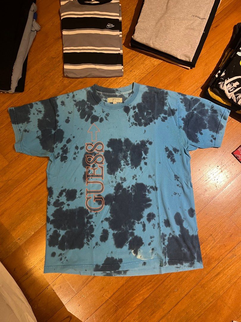 guess tie dye shirt mens