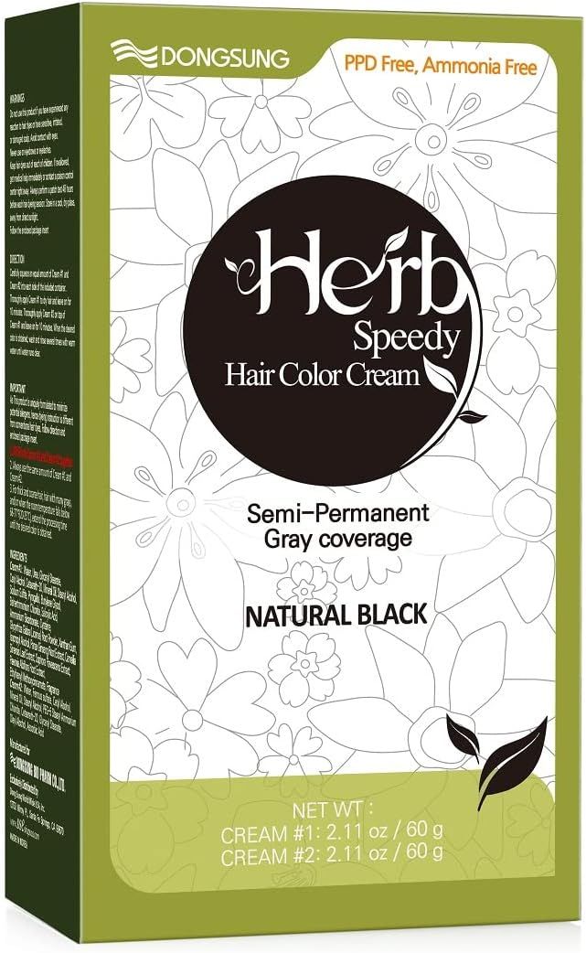 Herb Speedy PPD Free Hair Dye, Ammonia Free Hair Color Natural Black