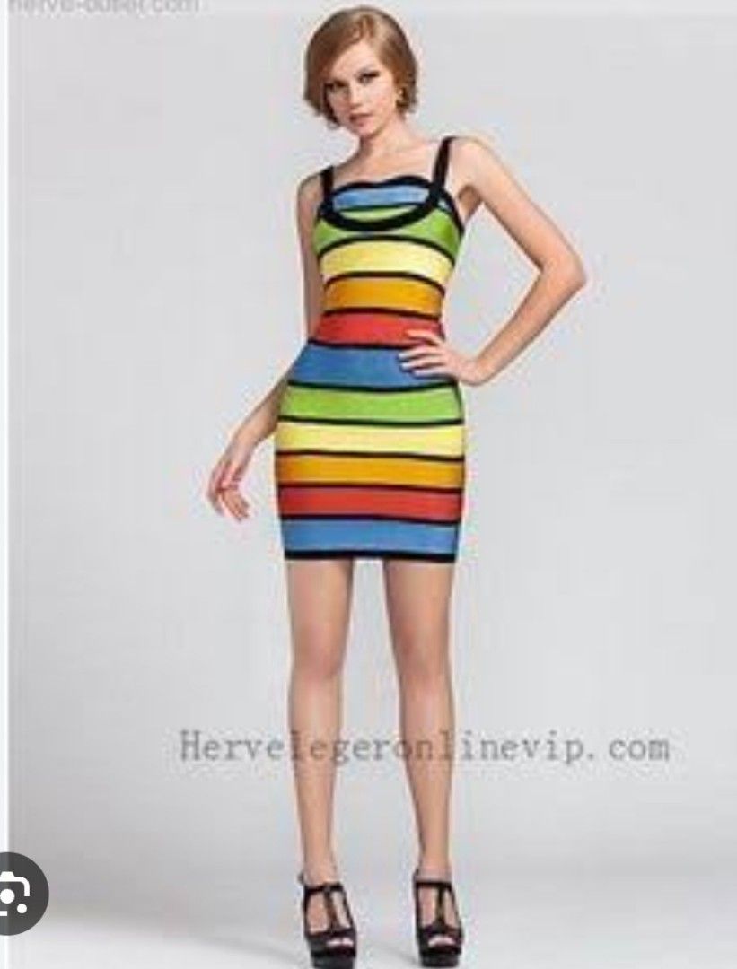 Herve leger online rainbow dress