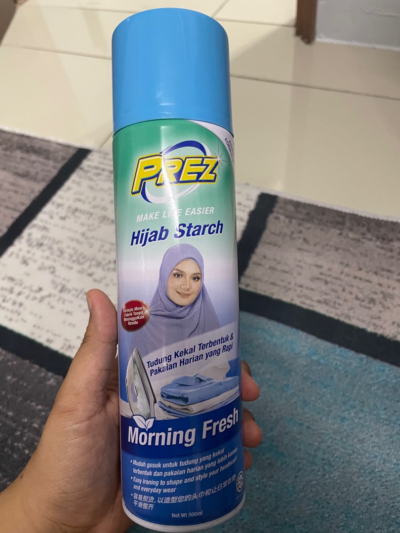 Hijab & Cloth starch spray 500 ml, Women's Fashion, Muslimah