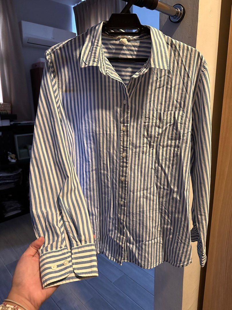 H M 2 Stripes Shirts 2 shirts for one price Women s Fashion