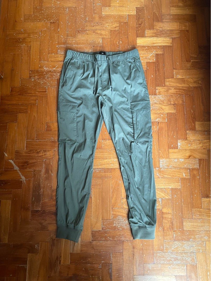 H M Dark Green Cargo Joggers Men s Fashion Bottoms Joggers on