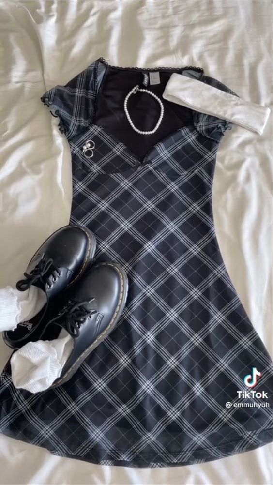 hu0026m mesh plaid mini dress, Women's Fashion, Dresses u0026 Sets, Dresses on  Carousell