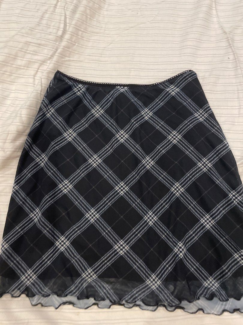 H M mesh plaid skirt Women s Fashion Bottoms Skirts on Carousell