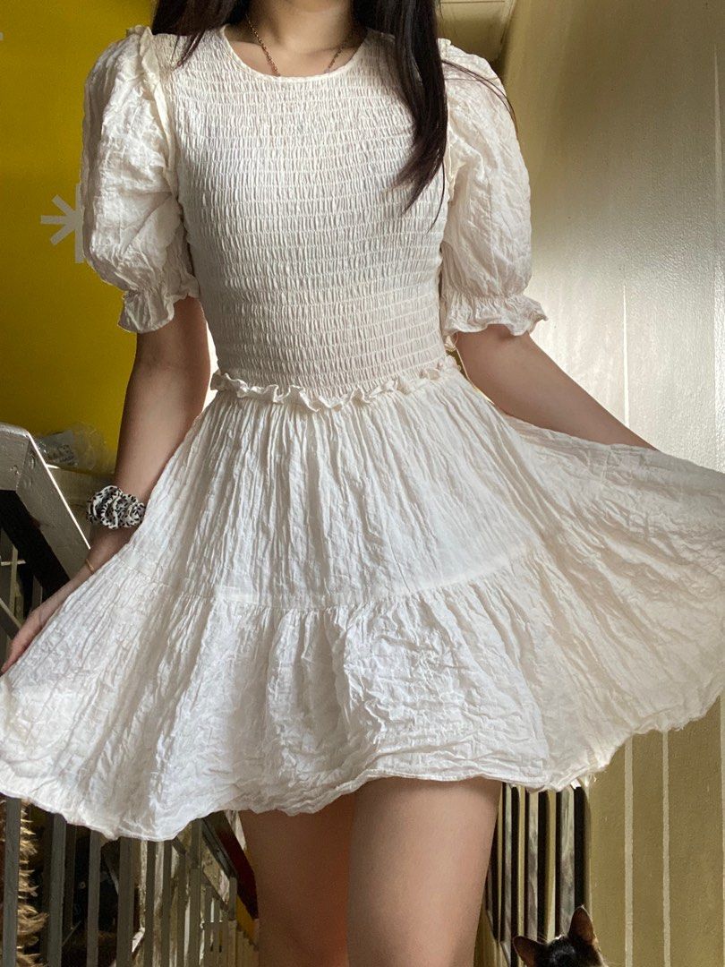 H m white dress Women s Fashion Dresses Sets Dresses on Carousell