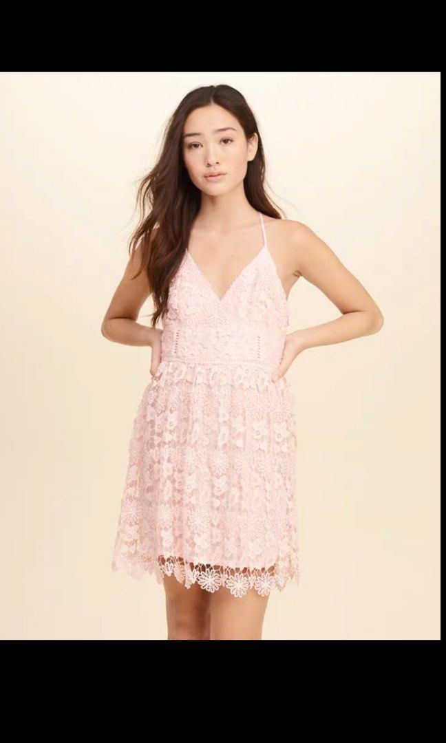 women lace dresses Alena Eyelet Lace Dress in Beige main image 1