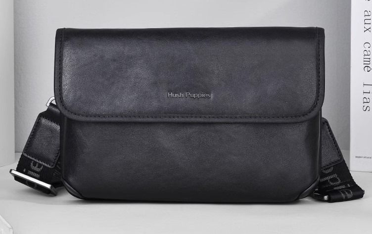 Hush Puppies 2023JUN Black Fold Sling Bag for men