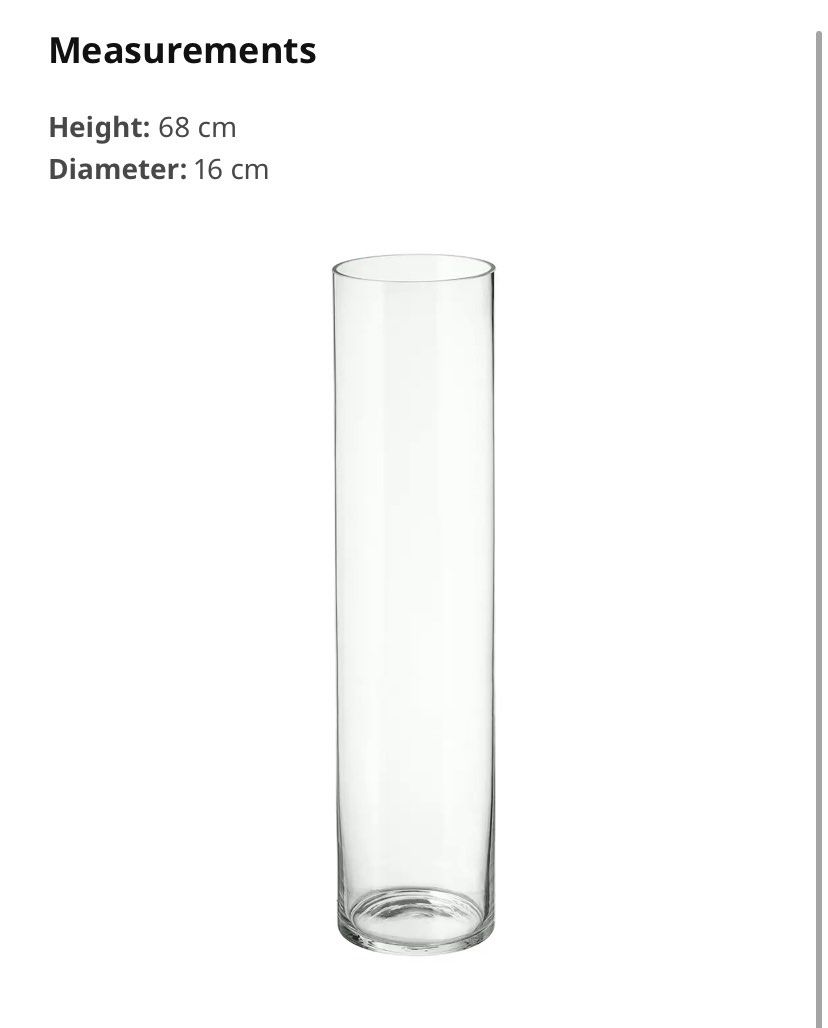 Ikea Cylinder Vase, Furniture & Home Living, Home Decor, Vases