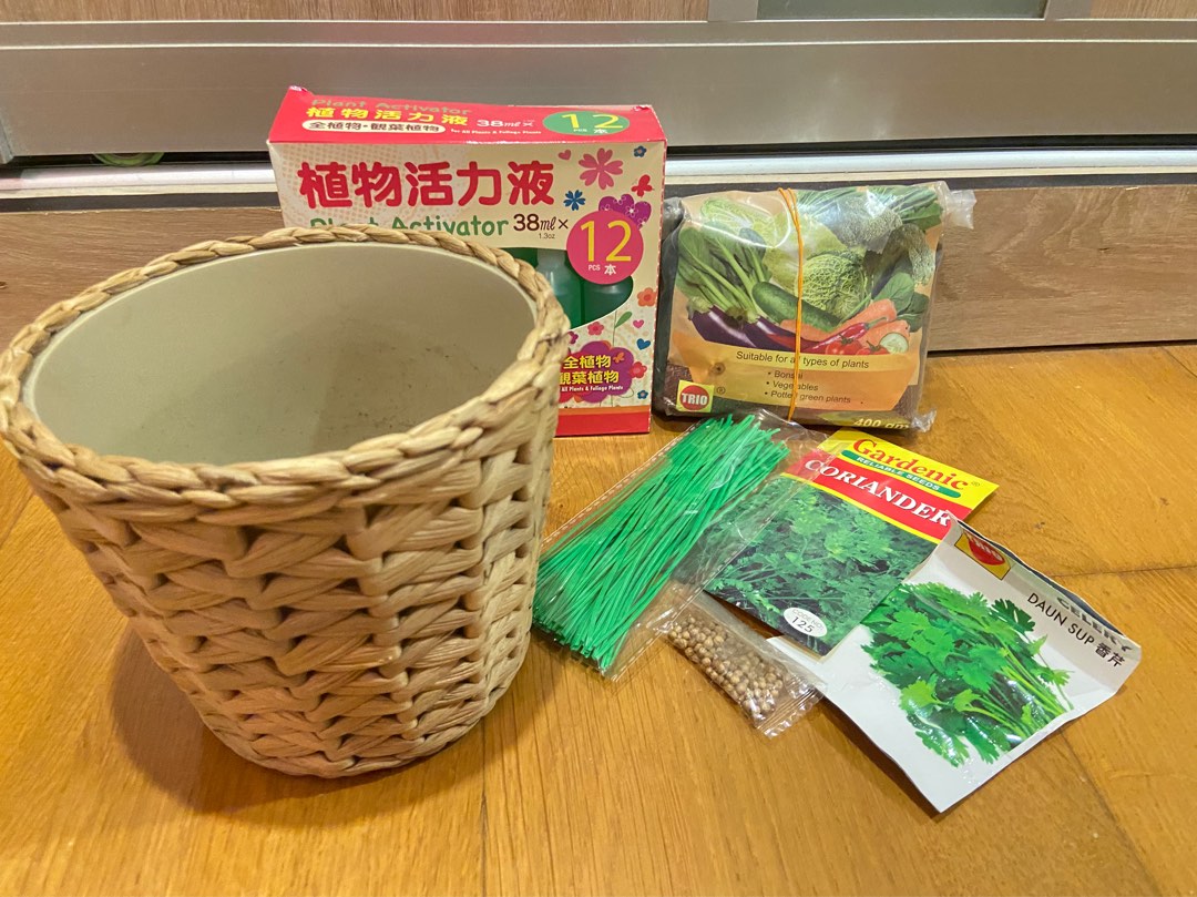 Ikea plant pot and seeds set, Furniture & Home Living, Gardening, Pots