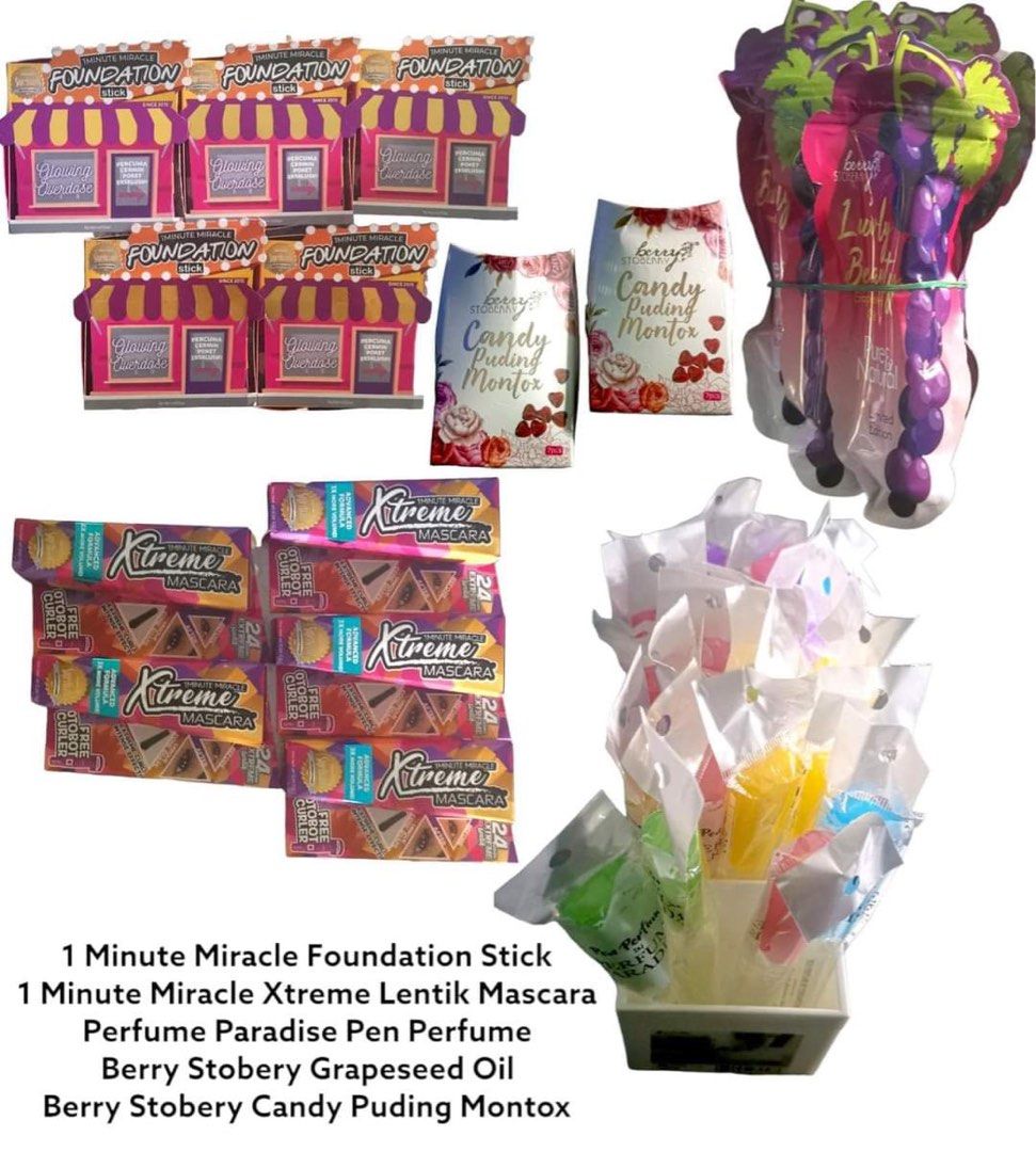 INSTOCKS ITEMS (Category: Makeup) located in Singapore. Submitted by beauties_insights (Listing ID 1237438883, Image 1). Description: ALL NOW INSTOCK….. ( RESTOCKED ) : 👇 😊 1 Minute Miracle Foundation Stick 😊 1 Minute Miracle Xtreme Lentik Mascara 😊 Perfume Paradise Pen Perfume 😊 Berry Stobery Candy Pudding Montox 😊 Berry Stobery Grapeseed Oil ( OTHER ITEMS ): 👇 😉 Inhaler Cengkih 😉 Cengkih Balm 😉 Herba Terapi Cengkih 😉 Aromatherapy Oil