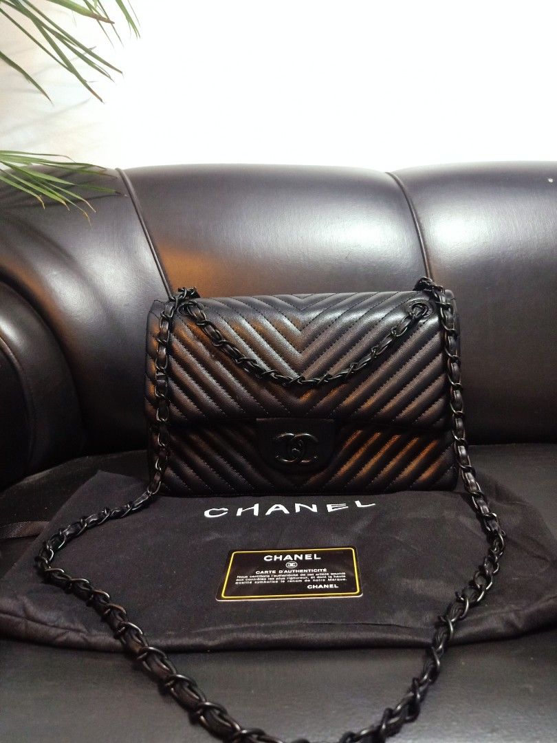 Japan Preloved Chanel Double Flap (Category: Luxury Bags & Wallets) located in Cebu City. Submitted by day.98 (Listing ID 1237479615, Image 2). Description: selected from japan surplus genuine leather with holo sticker with dust bag meduim size mo flaws.