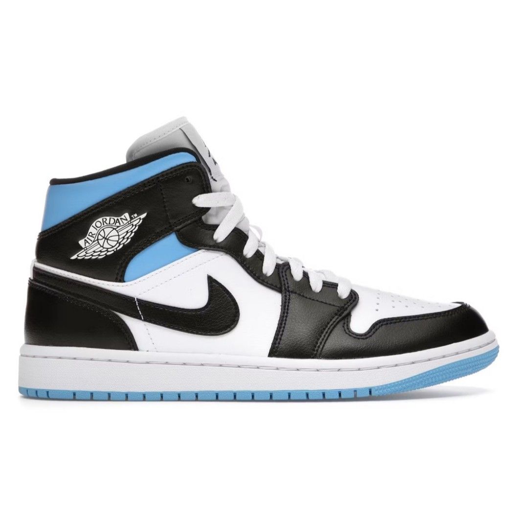 Nike air jordan 1 mid black and white on sale