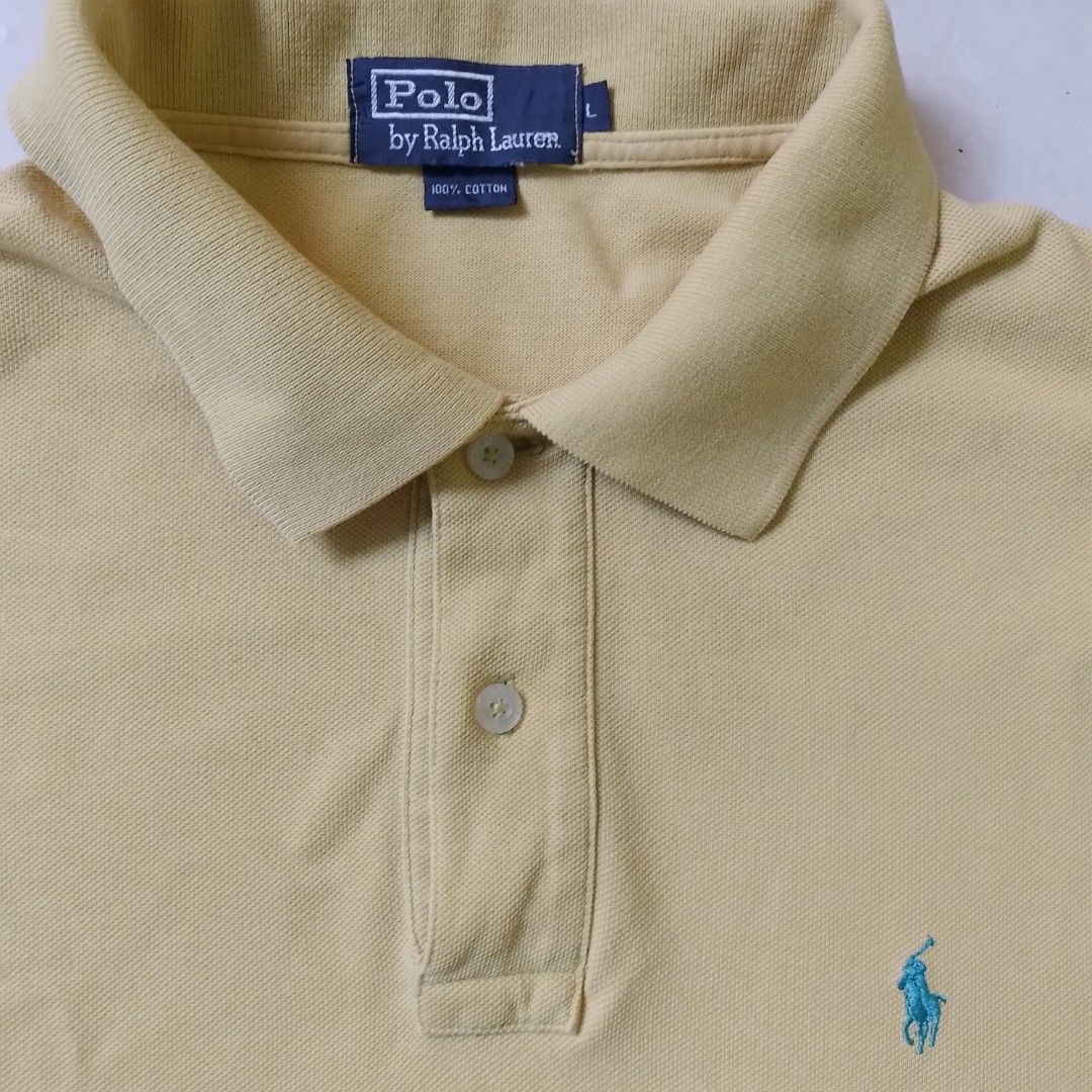 Kaos Kerah Polo Ralph Lauren Size L Original Kuning Logo Hijau Tosca