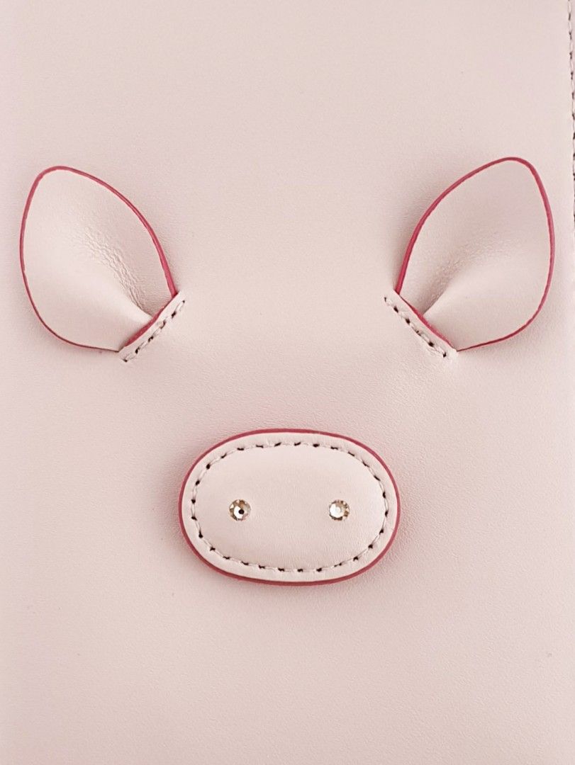 Kate Spade Pig Imogene Passport Card Holder Leather Cover