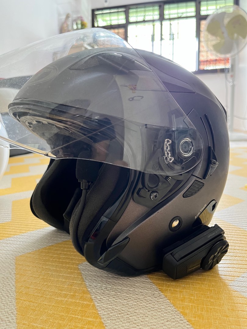 KYT helmet Size L with Sena Spider ST1, Motorcycles, Motorcycle Apparel