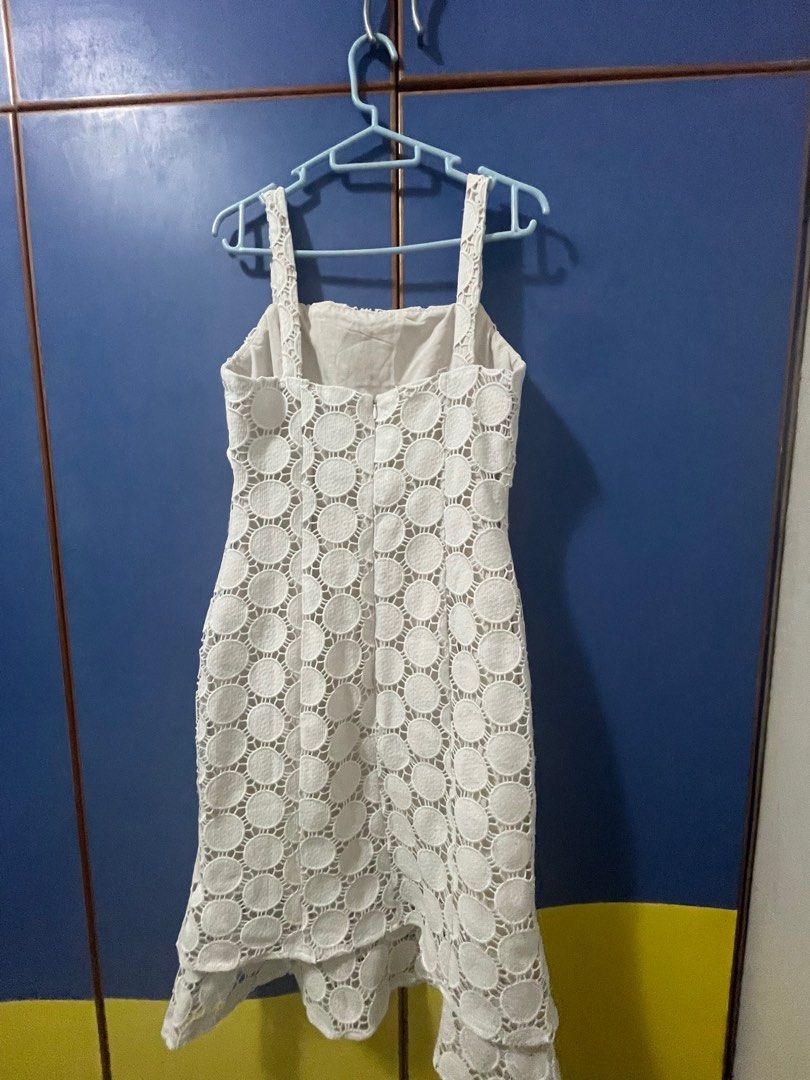 White discount crochet dress
