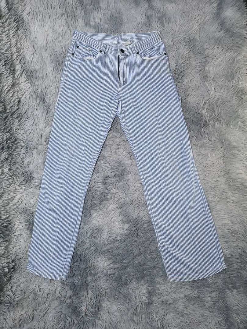 Light blue top striped jeans
