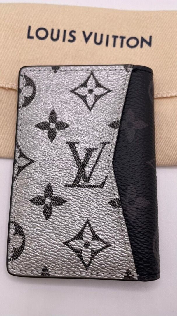Louis Vuitton Authentic Kim Jones Black & Silver Monogram Eclipse Card