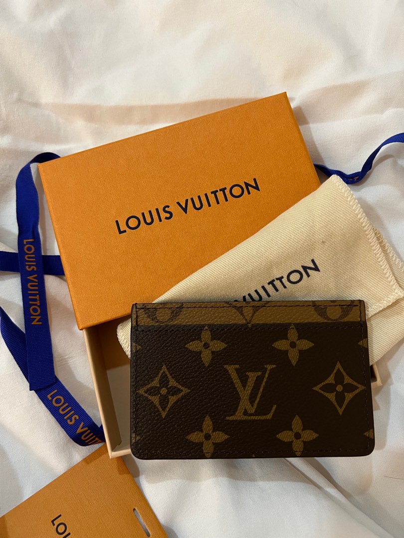 Lv mono canvass recto verso card holder, Luxury, Bags & Wallets on Carousell