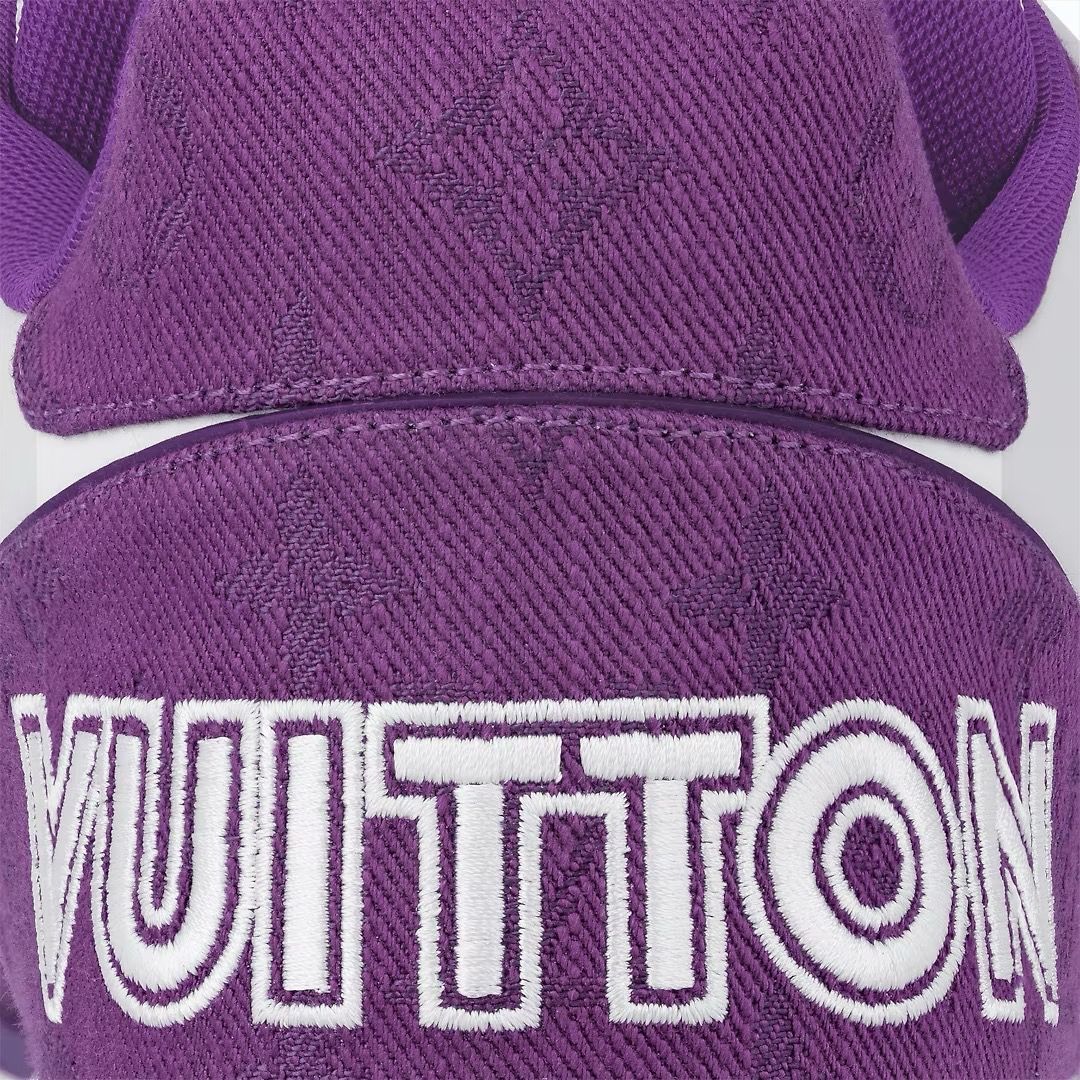 Lv trainer high trainers Louis Vuitton Purple size 6.5 US in Suede -  34854865