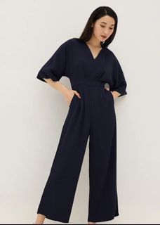 BNWT Love, Bonito - Keziah Pleat Front Straight Leg Jumpsuit - Navy Blue, XS