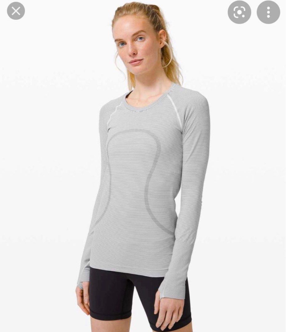 Lululemon Swiftly Tech Long Sleeve Crew *Sparkle - Black / White