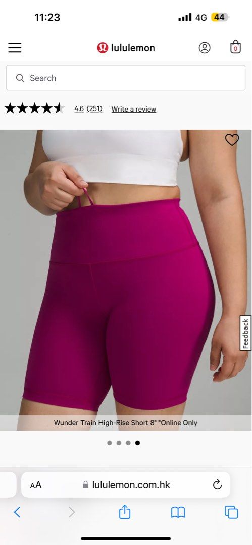 NEW Women Lululemon Softstreme High-Rise Short 4 Magenta Purple