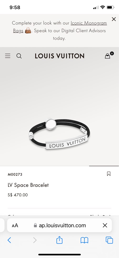 LOUIS VUITTON Bracelet LV Space M00273 Men's