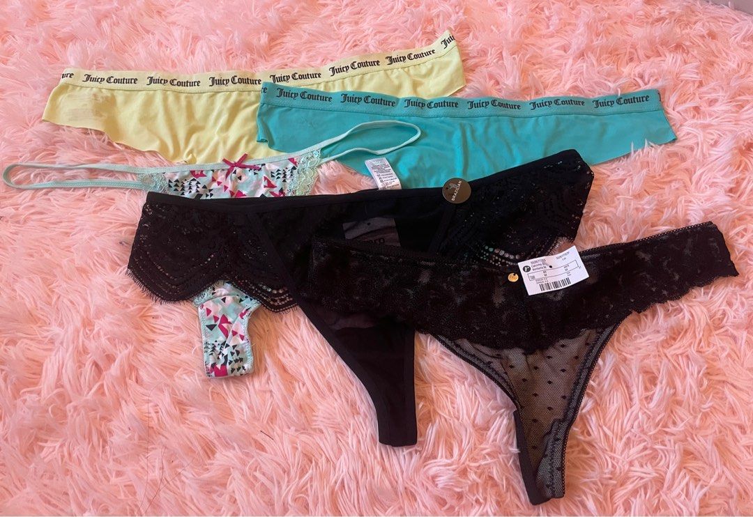 L/XL 5 pcs thong juicy couture panty ladies sexy cute lace, Women's  Fashion, New Undergarments & Loungewear on Carousell