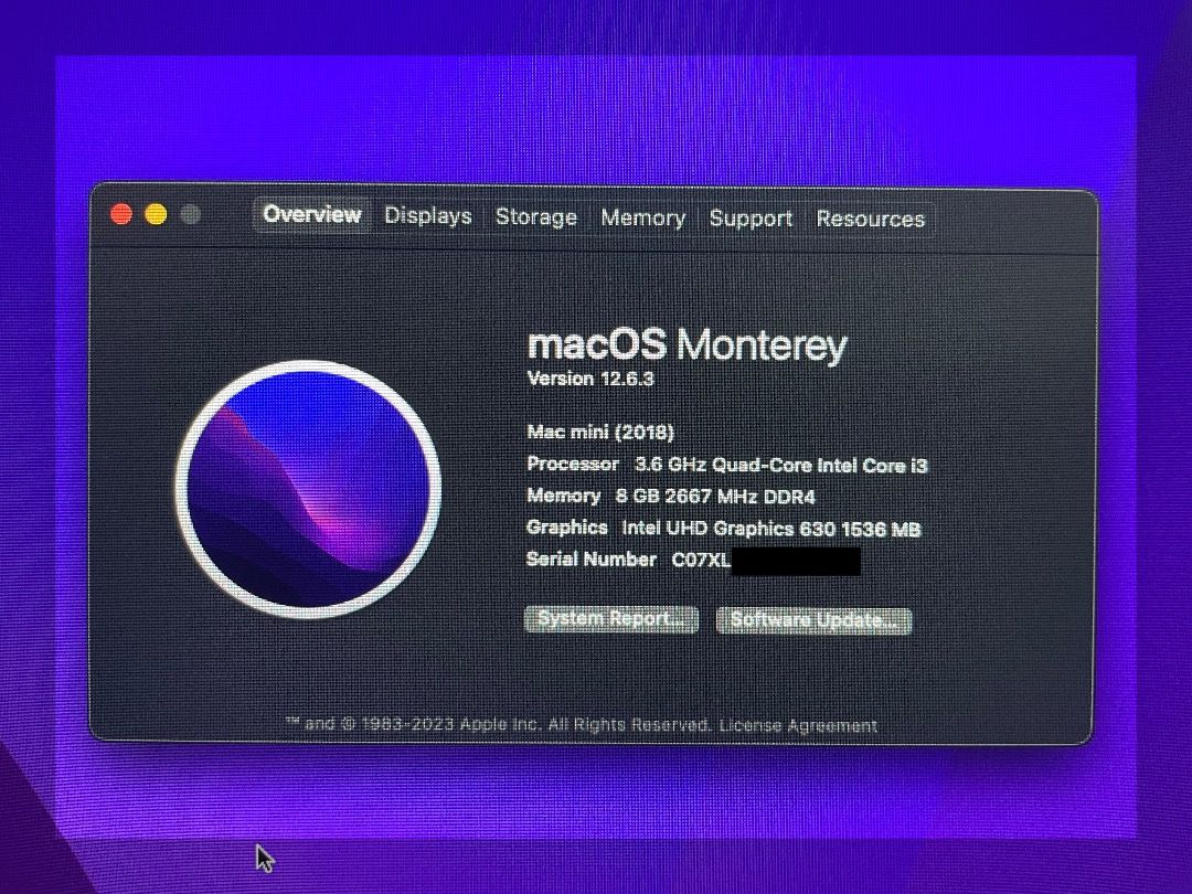 Mac mini Late 2018 - 16GB Ram, 128GB SSD, i3, almost new, 電腦