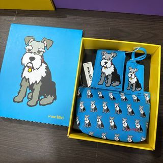 RUSH SALE BRAND NEW AUTHENTIC marc tetro authentic SCHNAUZER brand new luggage tag dog wallet card holder BLUE