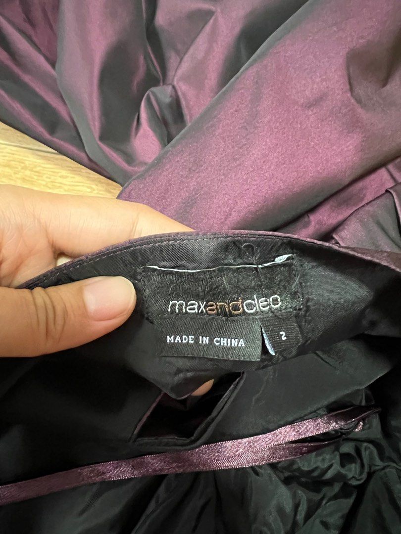 Max and Cleo formal dress wedding events tube purple