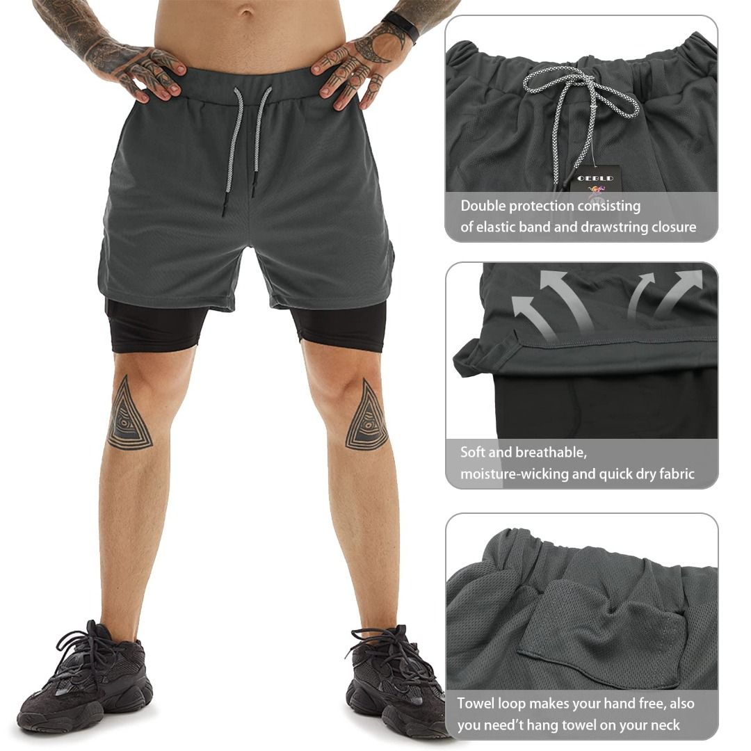 Men's Mesh Lightweight No Lining Gym Shorts 