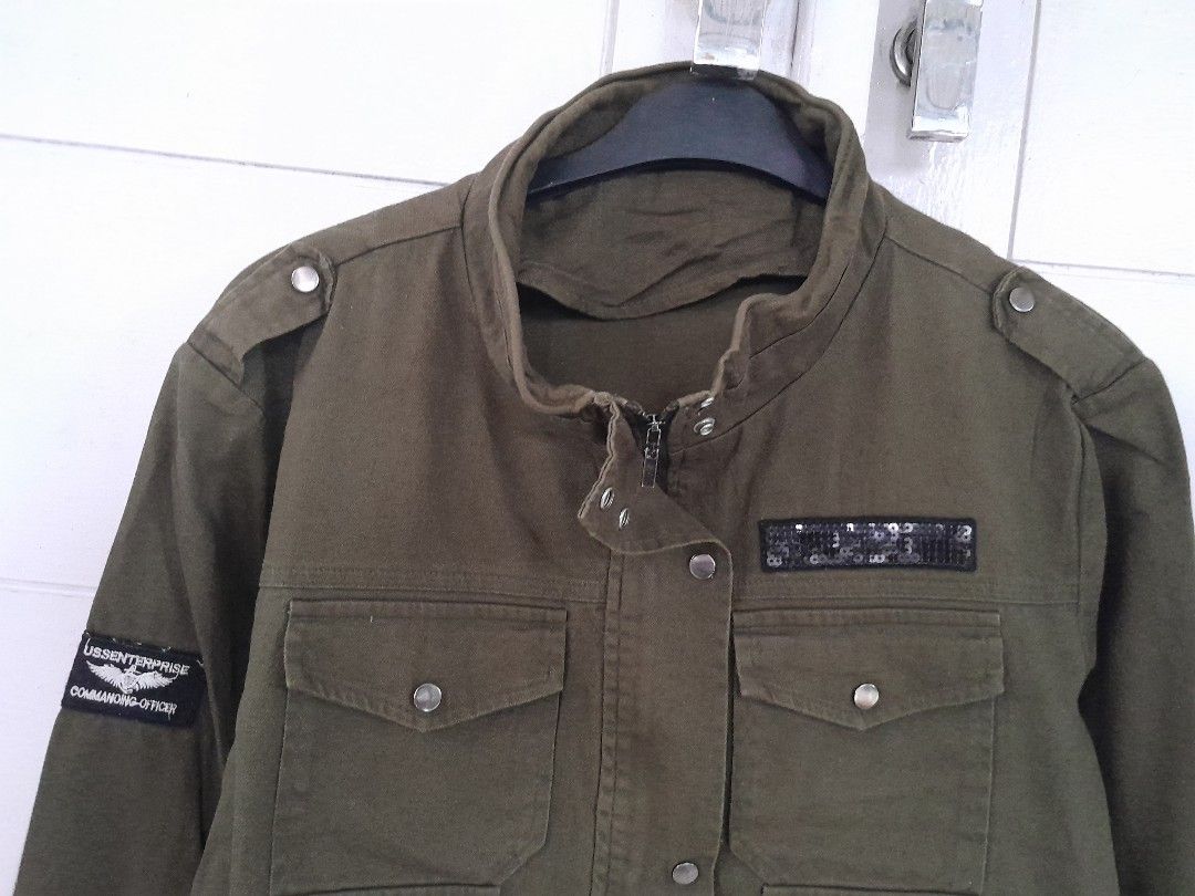 Military jacket Fashion, Fesyen Pria, Pakaian , Atasan di Carousell