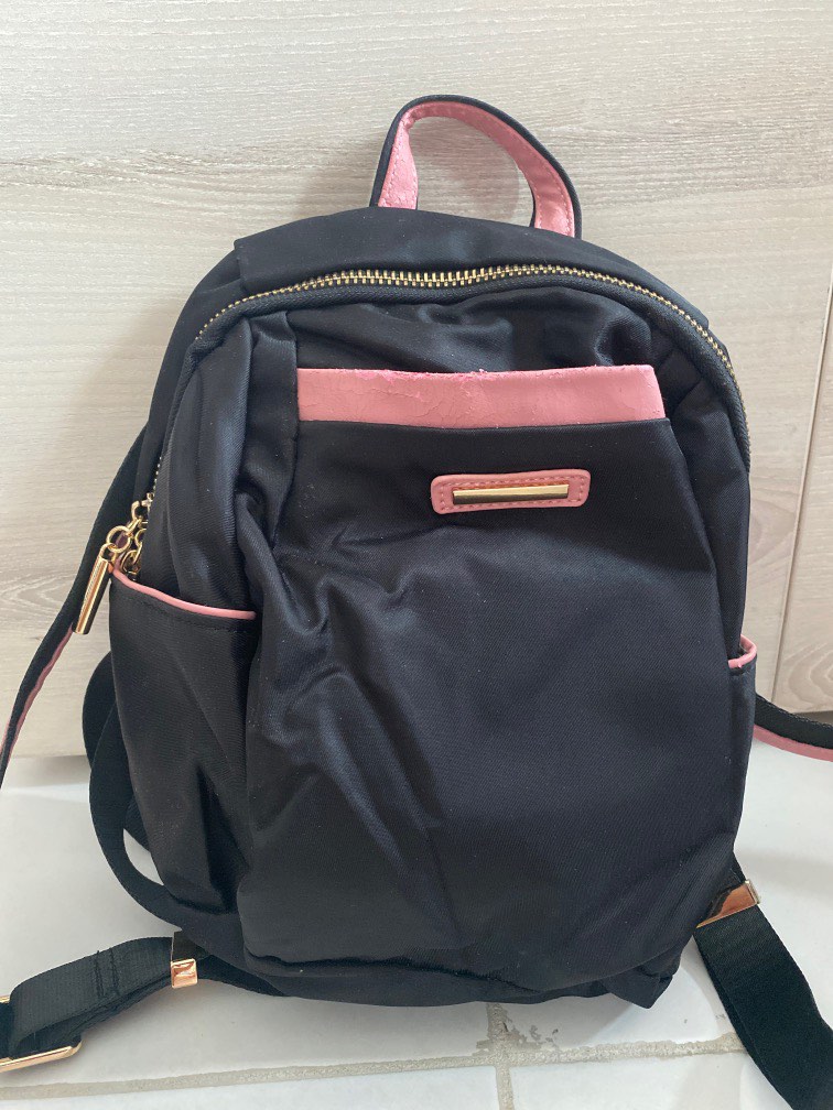 Black and gold pink backpack cheap
