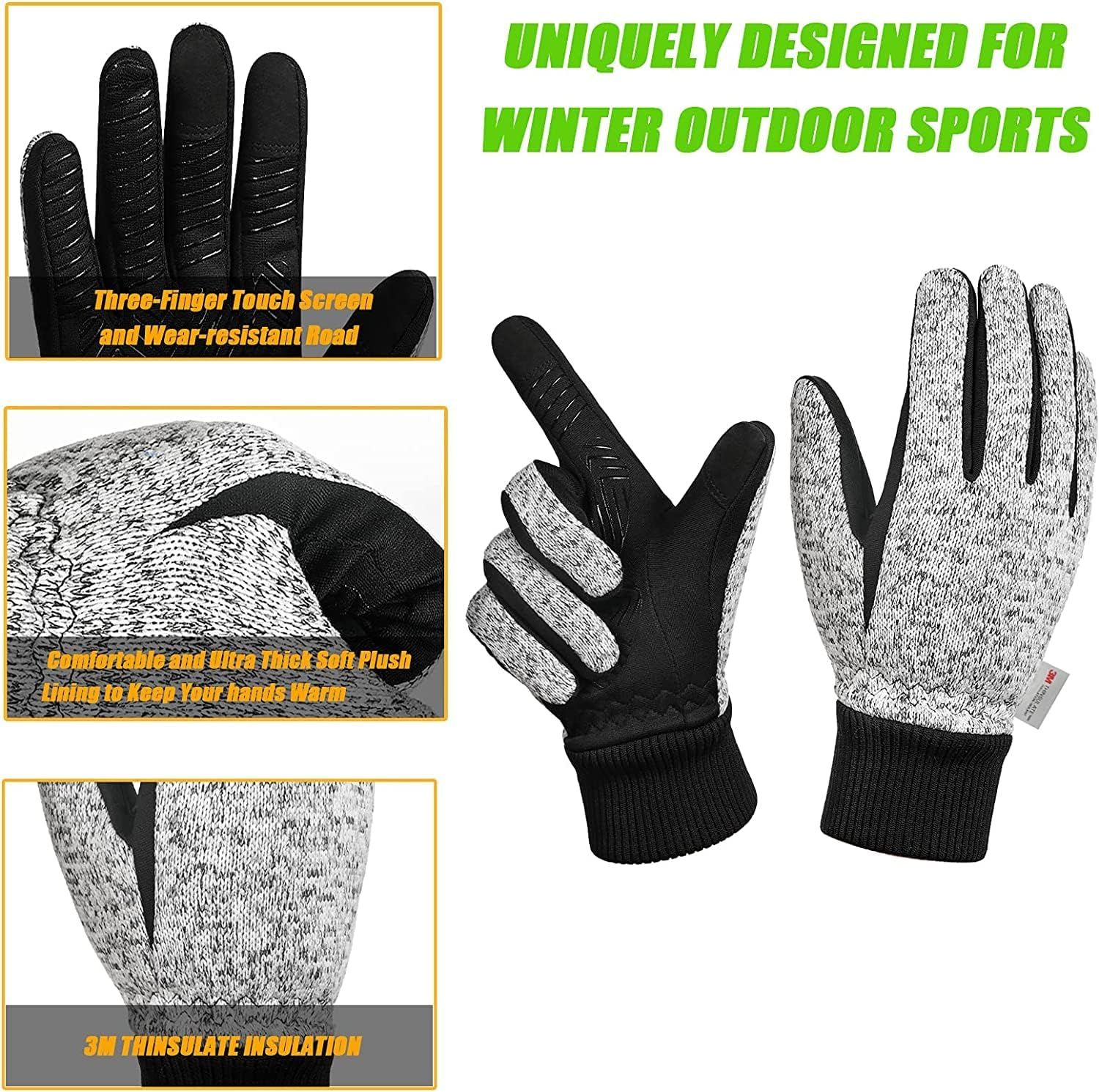 MOREOK Winter Gloves -10°F 3M Thinsulate Warm Gloves Bike Gloves