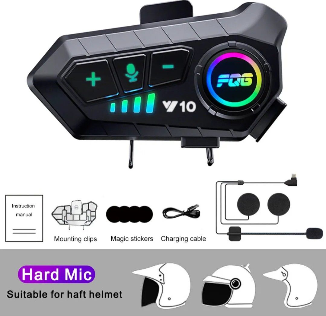 Y10 Motorcycle Helmet Headset bluetooth, Motorcycles, Motorcycle