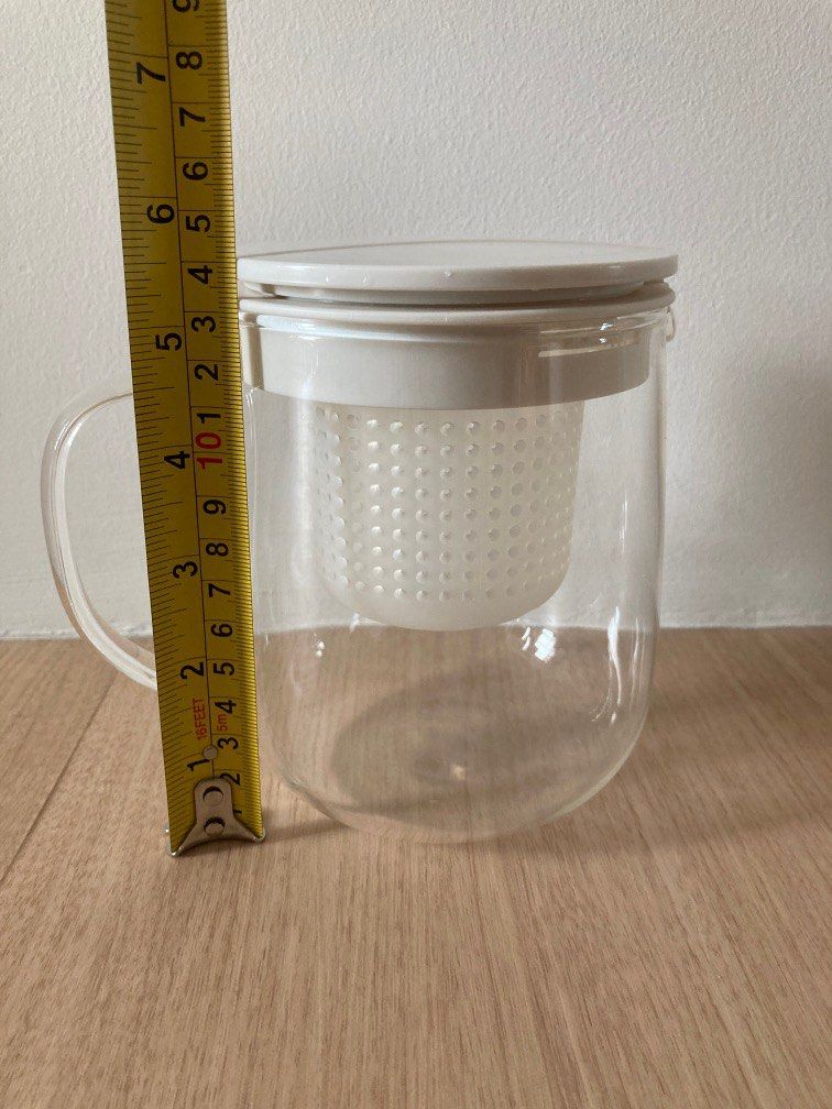 Muji glass tea teapot with infuser, Furniture & Home Living
