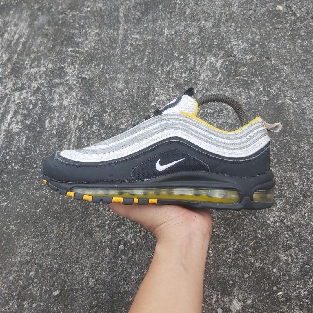 Nike Air Max 97 Black White Yellow, Fesyen Pria, Sepatu , Sneakers di  Carousell
