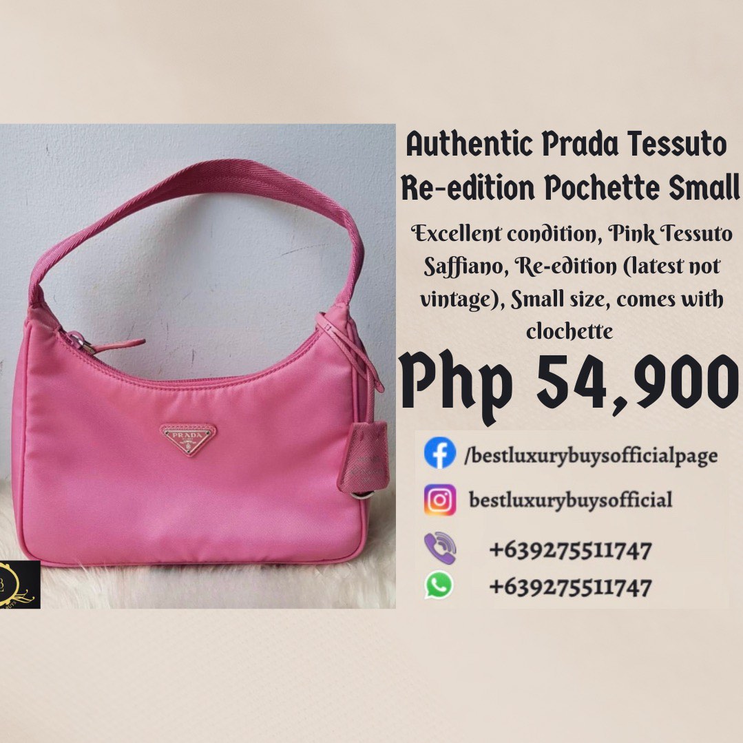 PRADA Vintage Logo Mini Pochette Top Handle Bag Handbag Red Nylon Rank AB