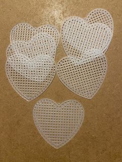 Plastic Canvas Shape  3" 7/Pkg-Hearts Clear