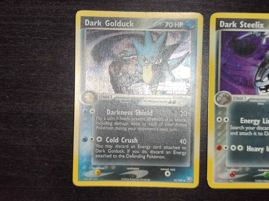 Pokemon Dark Golduck 35/109 Reverse Holo & Dark Steelix 10/109 Holo