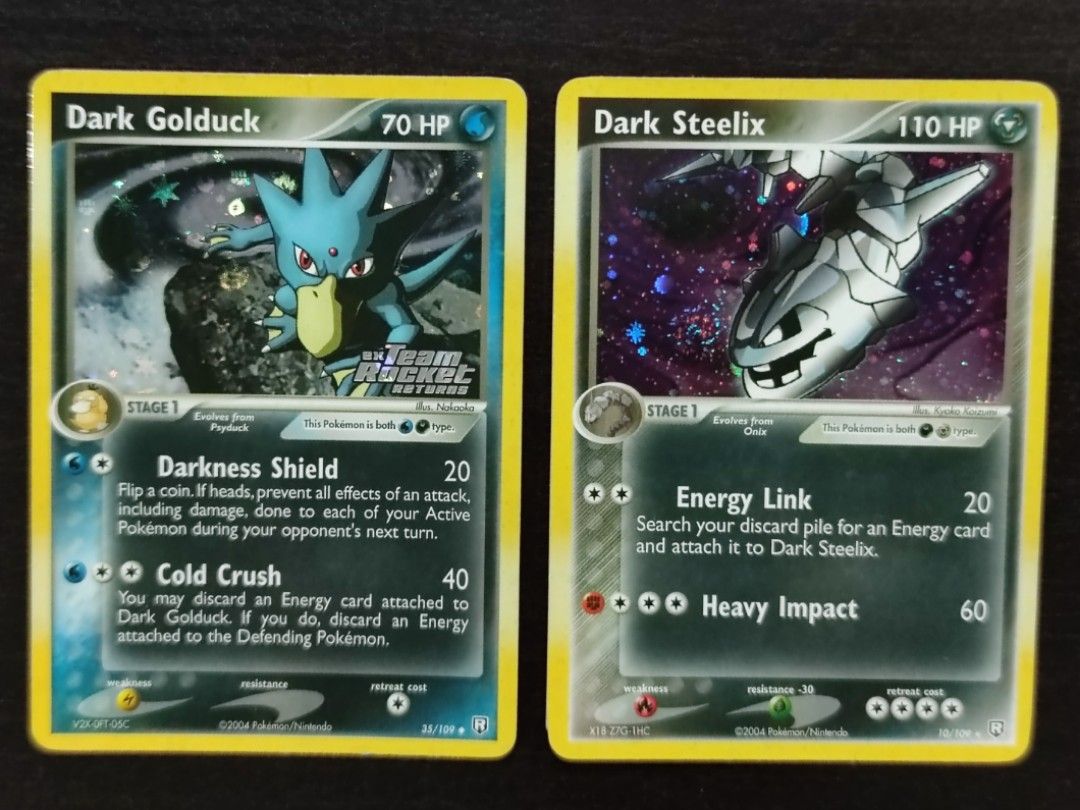 Pokemon Dark Golduck 35/109 Reverse Holo & Dark Steelix 10/109 Holo