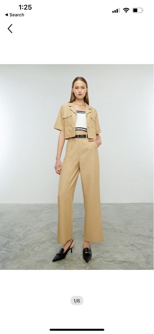 Pomelo High Waist Wide Leg Pants, Women's Fashion, Bottoms, Other Bottoms  on Carousell